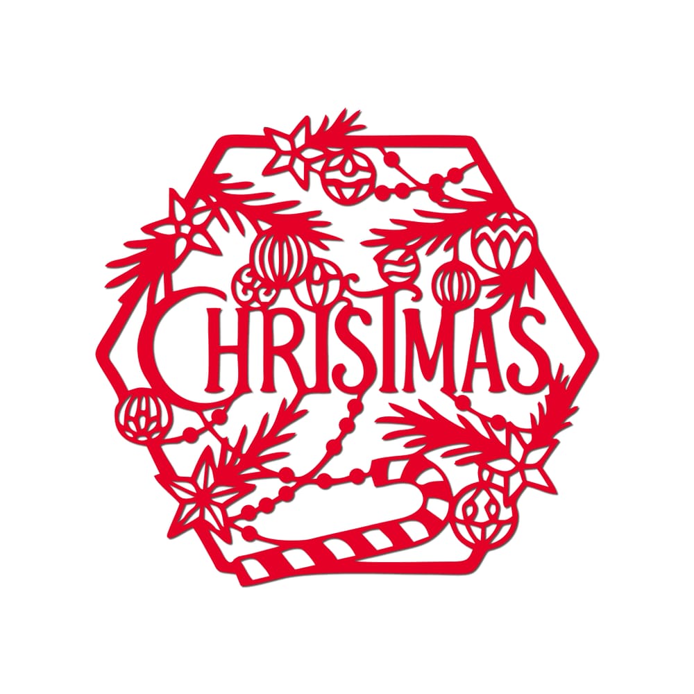 Hexágono De Natal 32cmx30cm - Cria Arte Laser