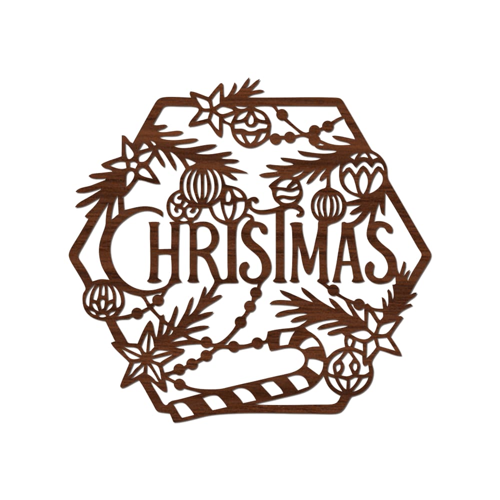 Hexágono De Natal 32cmx30cm - Cria Arte Laser