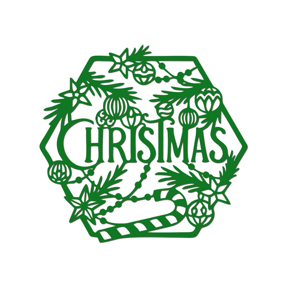 Hexágono De Natal 32cmx30cm - Cria Arte Laser