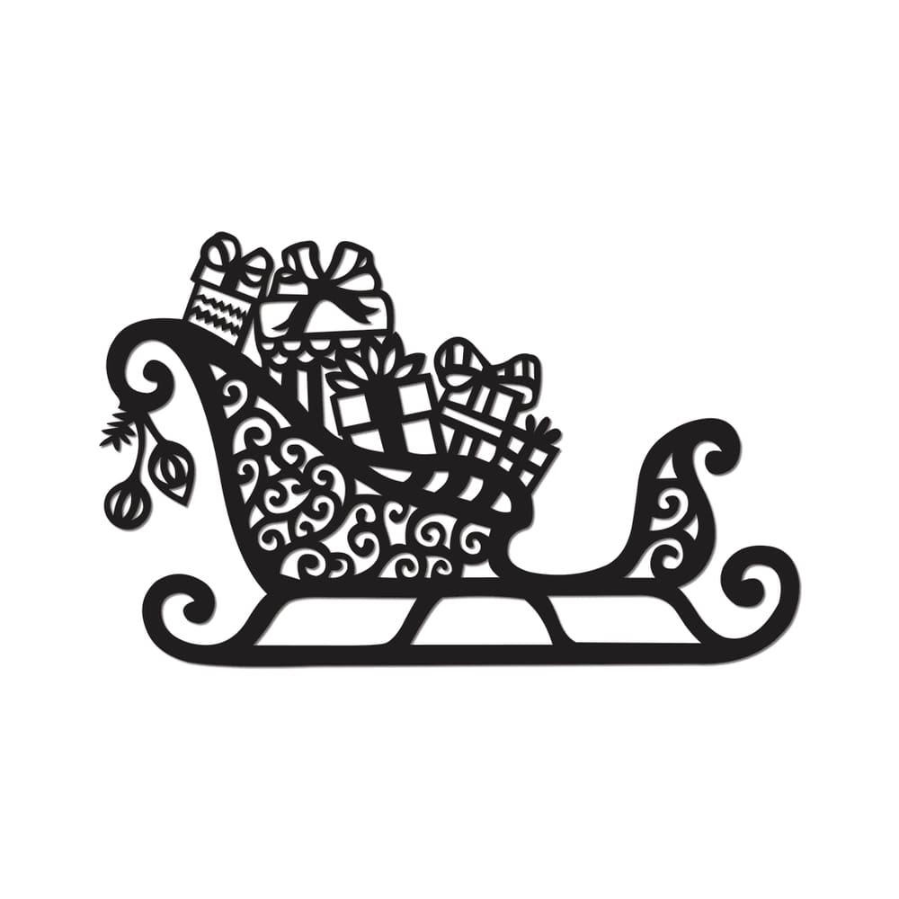Arte Trenó De Natal 30cmx19cm - Cria Arte Laser