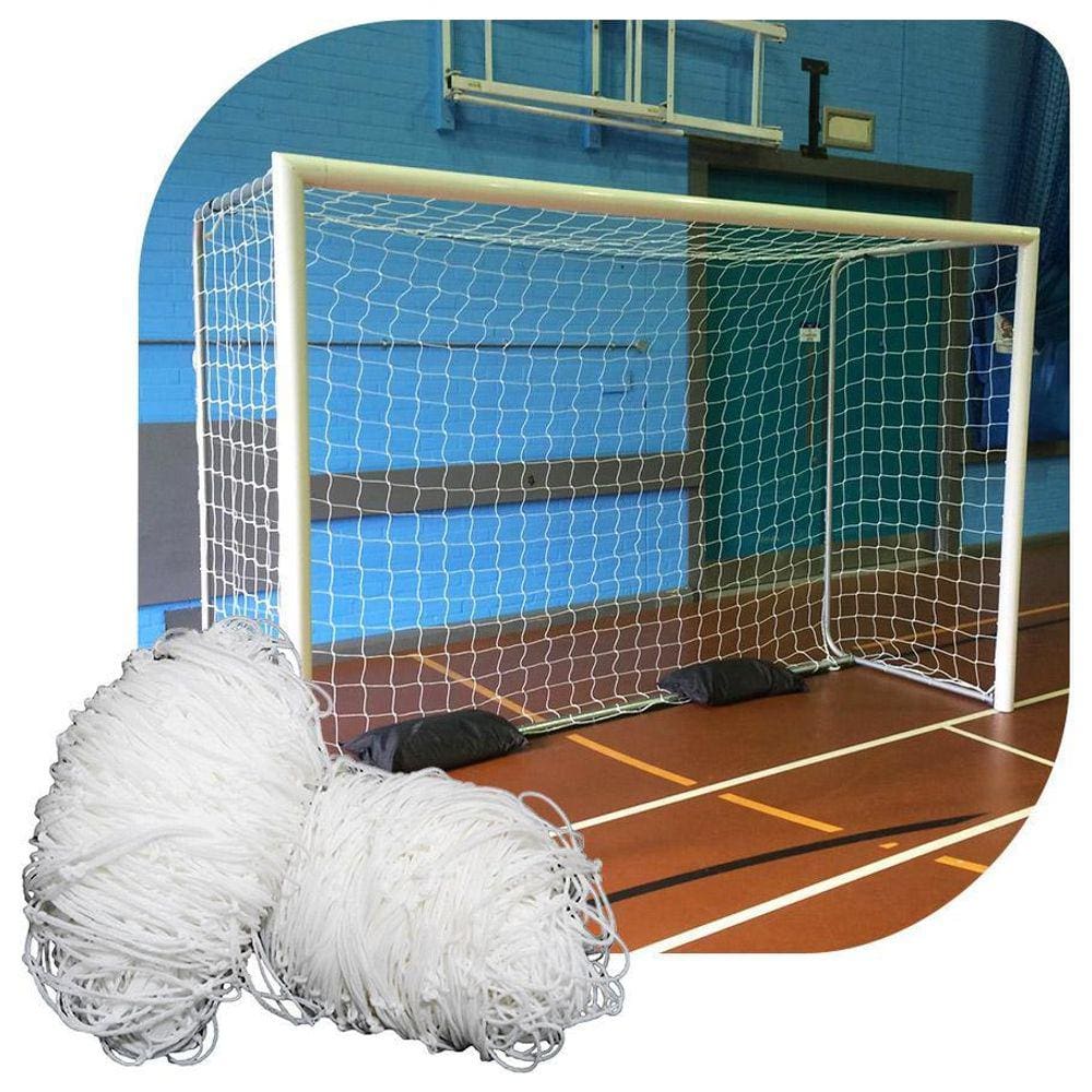 Par Rede Trave Gol Futsal F2 Caixote Nylon Futebol De Salão