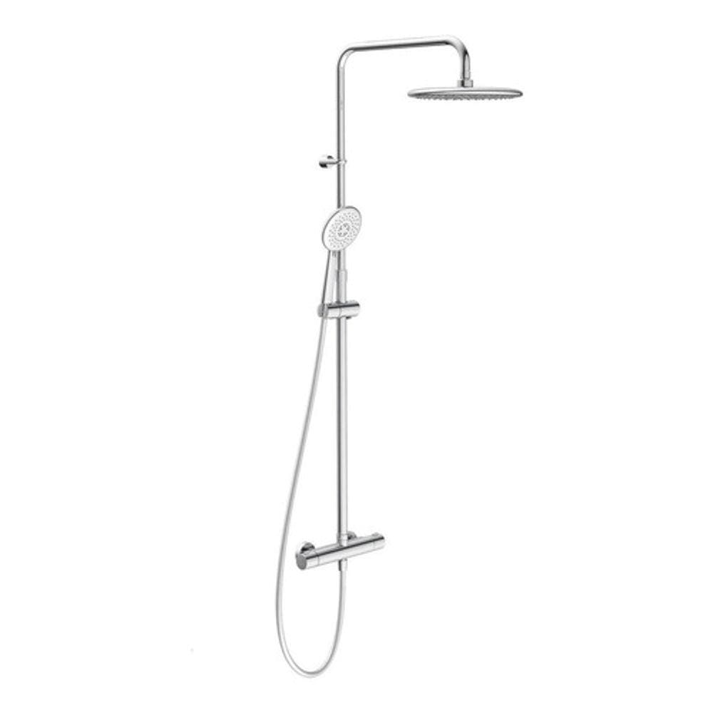 Ducha Barra Coluna Deluxe Redonda 3 Jatos Cromada