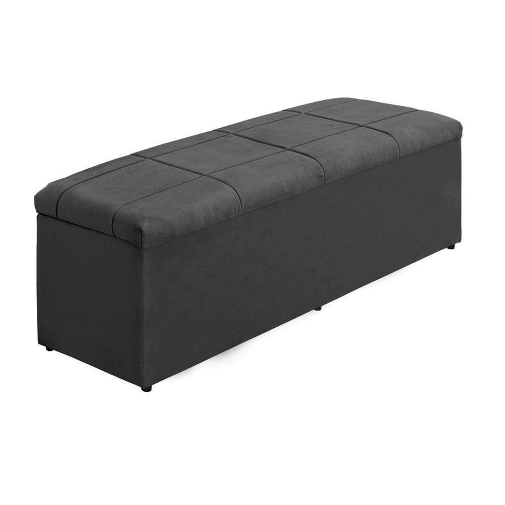 Baú Recamier 1,58-Suede Marrom