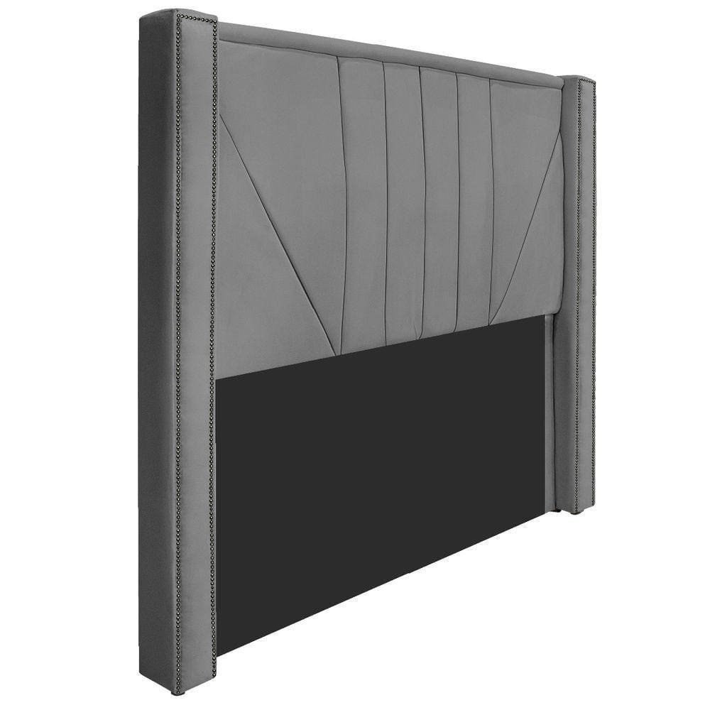 Cabeceira King P02 195cm Para Cama Box SuedeCinza
