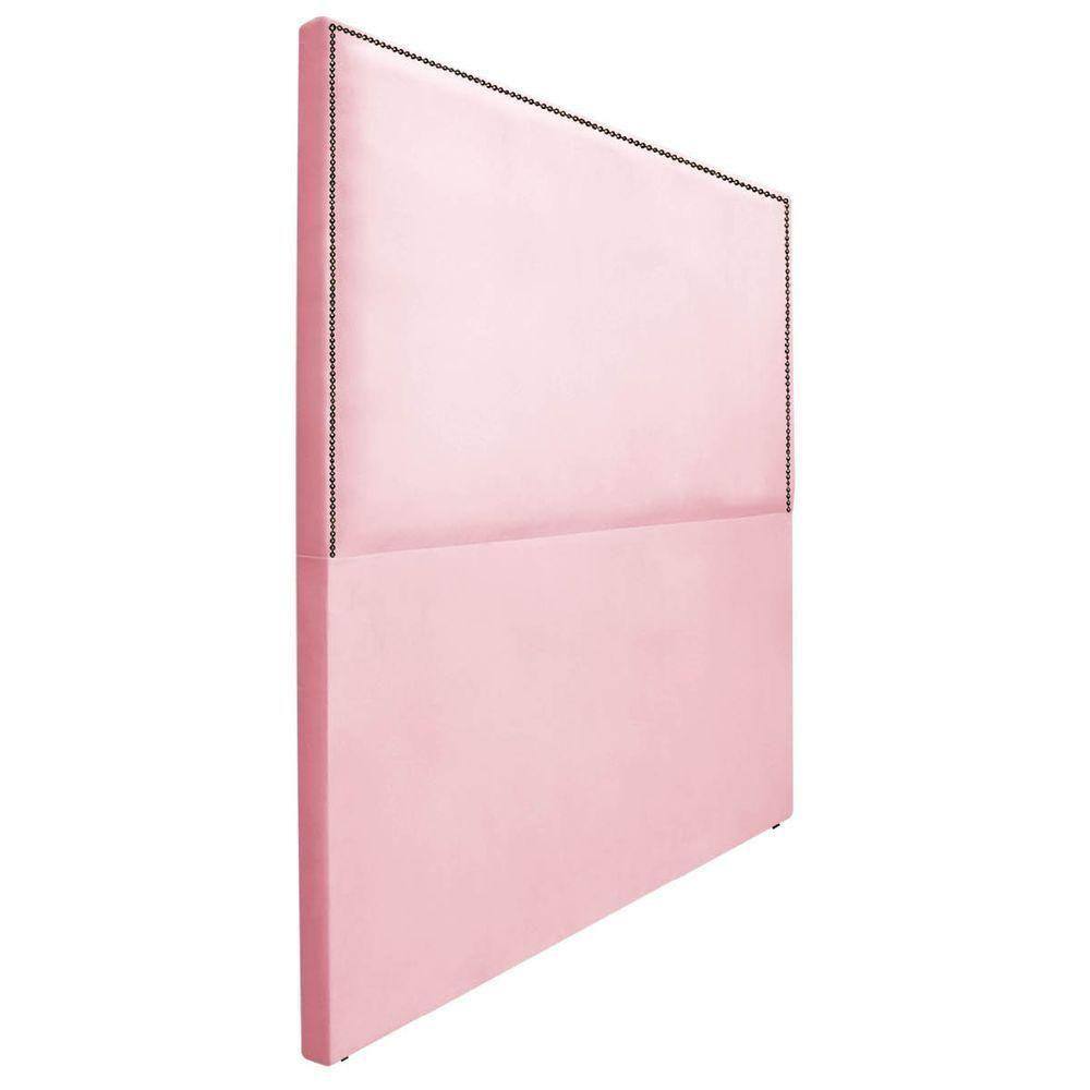 Cabeceira Queen Bali 160 Cm Cama Box Suede Rosa Bebê