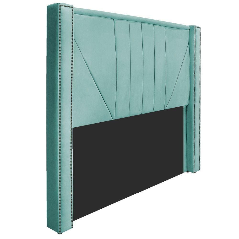 Cabeceira Queen Minsk P02 160cm Cama Box Azul Tiffany
