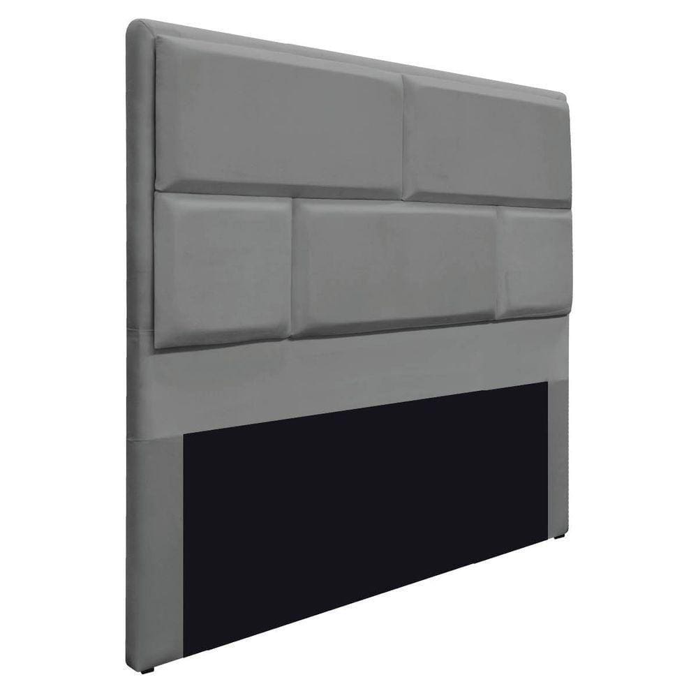 Cabeceira Queen Brick P02 160 cm Para Cama Box Cinza
