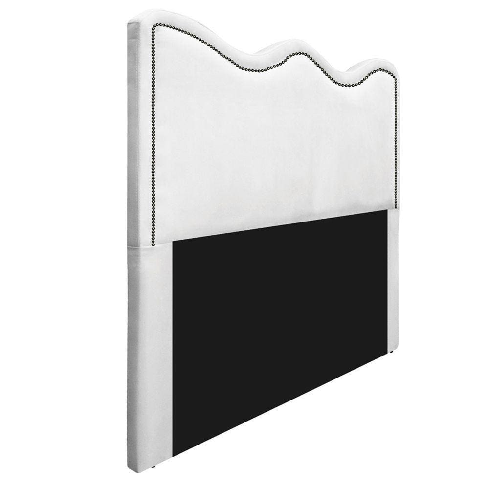 Cabeceira Queen Bari 160 Cm Cama Box Suede Branco
