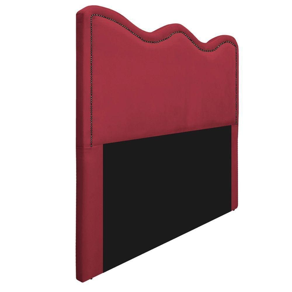 Cabeceira Solteiro Bari 90 Cm Cama Box Suede Vermelho