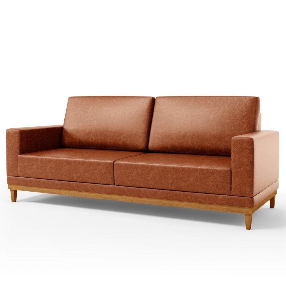 Sofá 200cm 3 Lugares Kayrós D05 Couríssimo Camel - Mpozenato