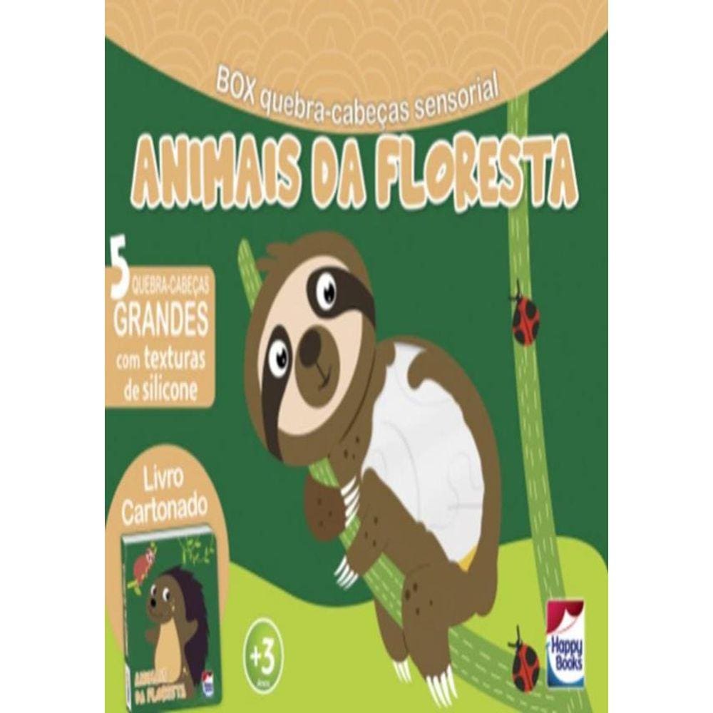 Livro+Quebra-Cabecas Sensoriais - Animais Da Floresta
