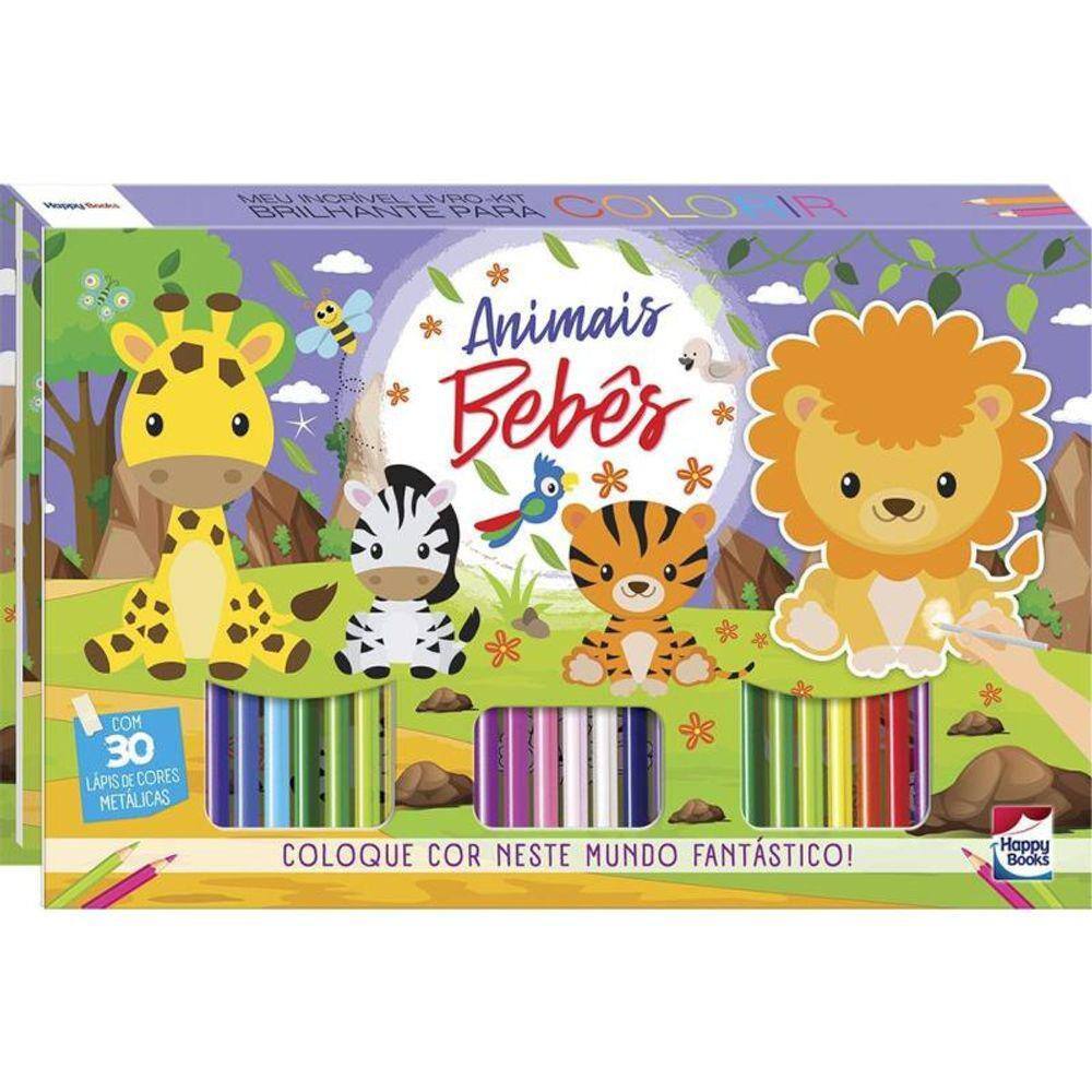 Meu Incrivel Livro-Kit Brilhante Para Colorir: Animais Bebes
