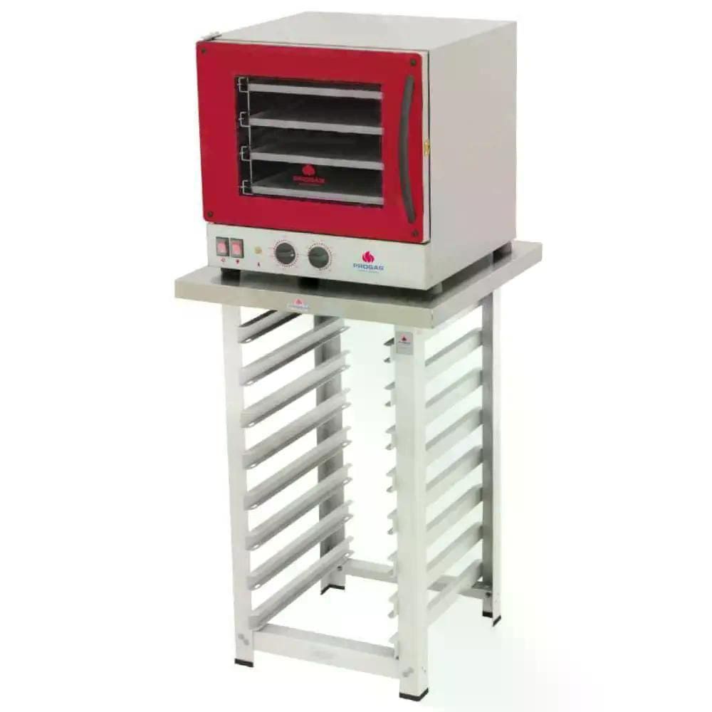 Kit - Forno Turbo Elétrico Fast Oven PRP-004 127v Vermelho + Bancada MES-004 - Progás