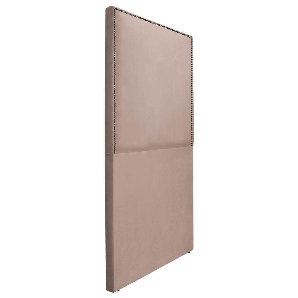 Cabeceira Solteiro Bali 90 Cm Cama Box Suede Rosê