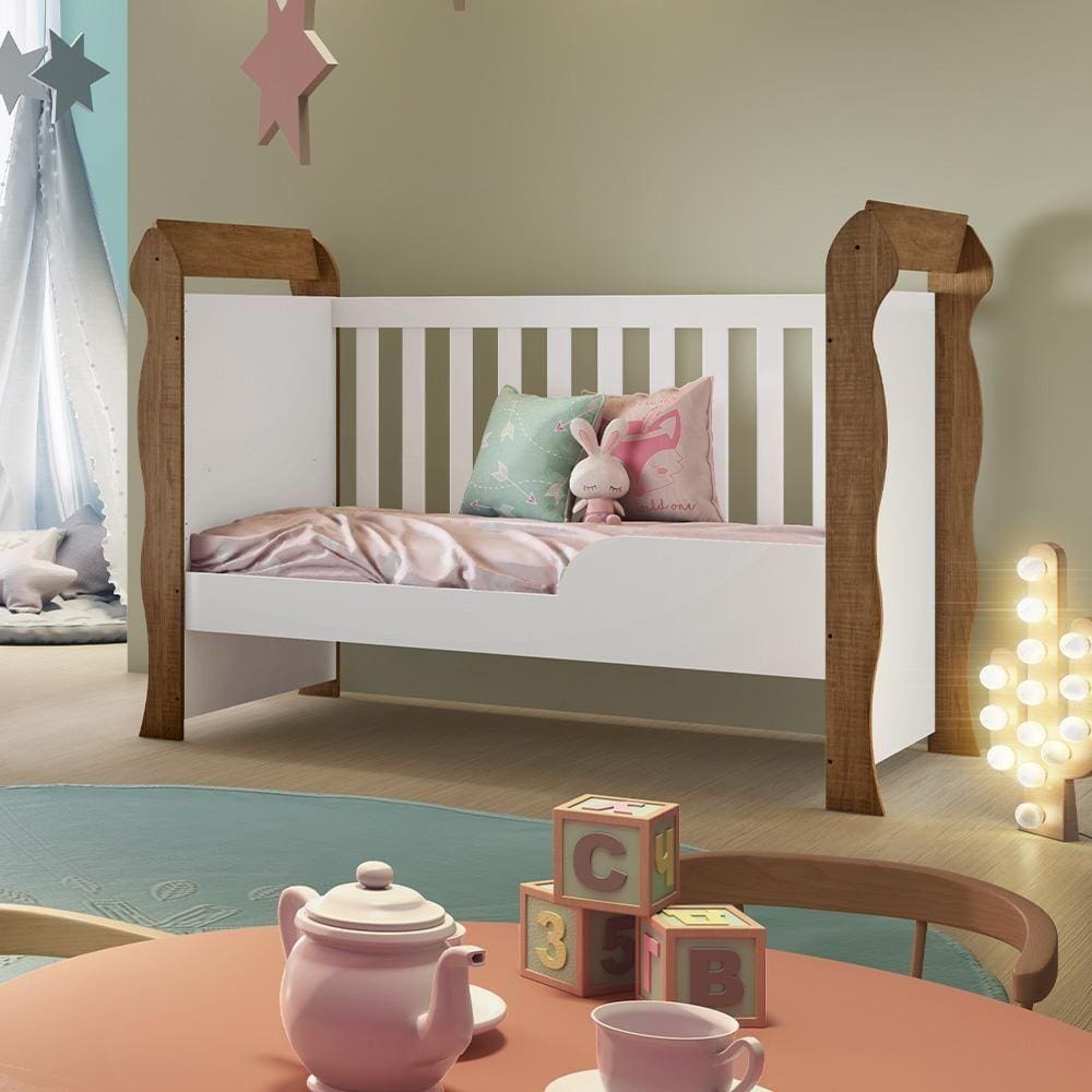 Berço Cama Infantil Padrão Americano C/Rodízios Carolina