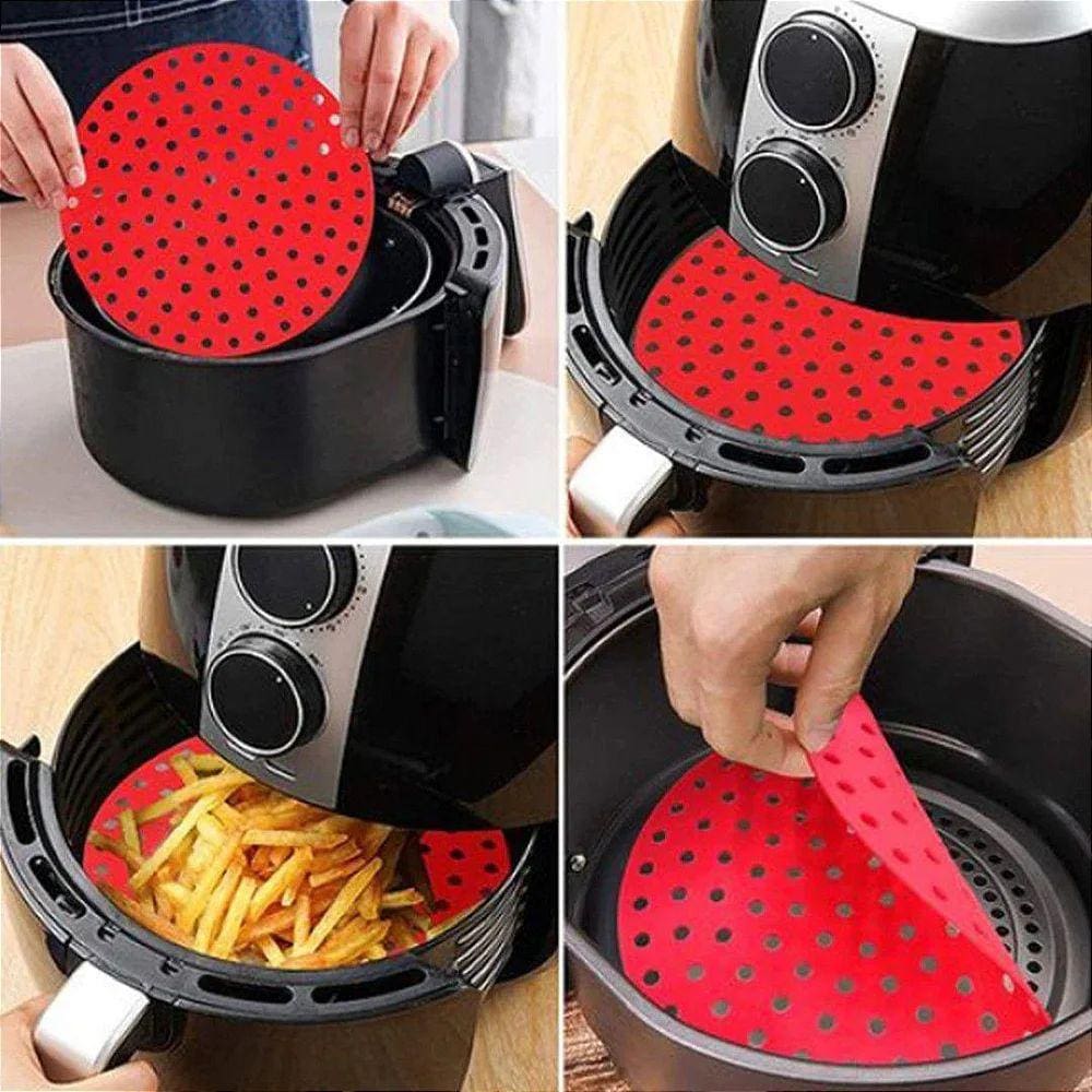 Forma Para Airfryer De Silicone Tapete Reutilizável