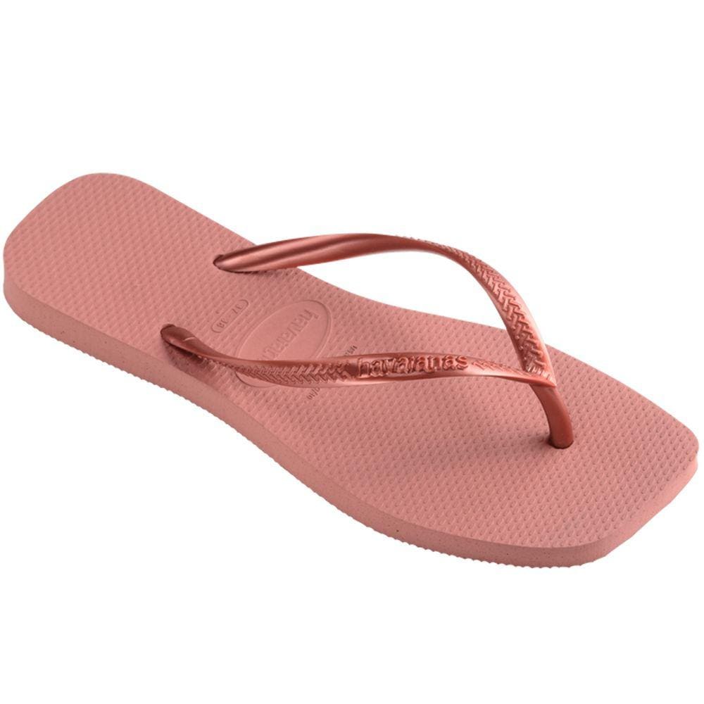Chinelo Dedo Borracha Casual Feminino Bico Quadrado Havaianas Slim Square