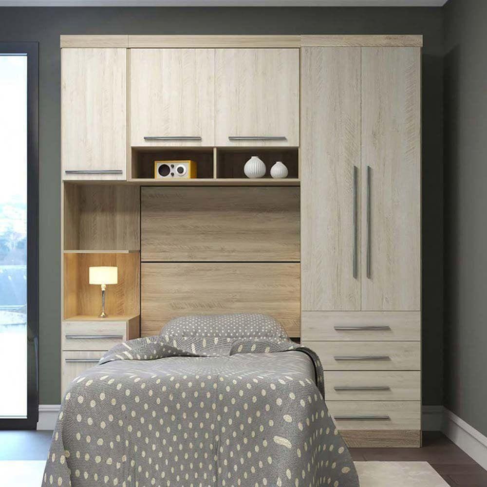 Guarda Roupa Modulado Solteiro 5 Gavetas C/ Cabeceira Master