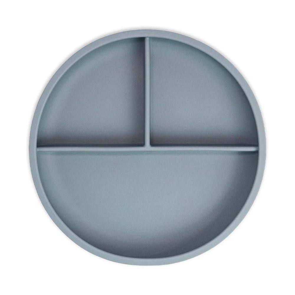Prato De Silicone Com Ventosa E Divisória Freso Baby - Cinza