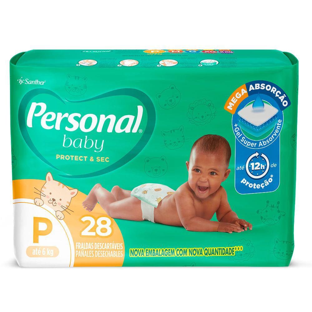 Fralda Personal Soft E Protect Jumbo P Com 28 Unidades