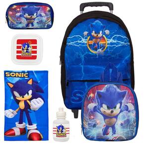 Kit Sonic Mochila Infantil Pequena Runner Filme De Costa