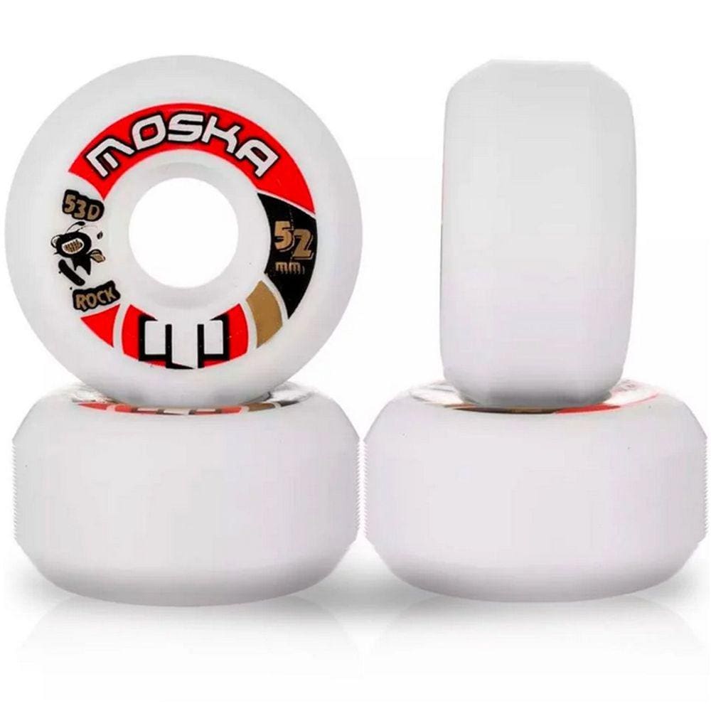 Roda Moska Skate Rock 52mm Branca Dureza 53D
