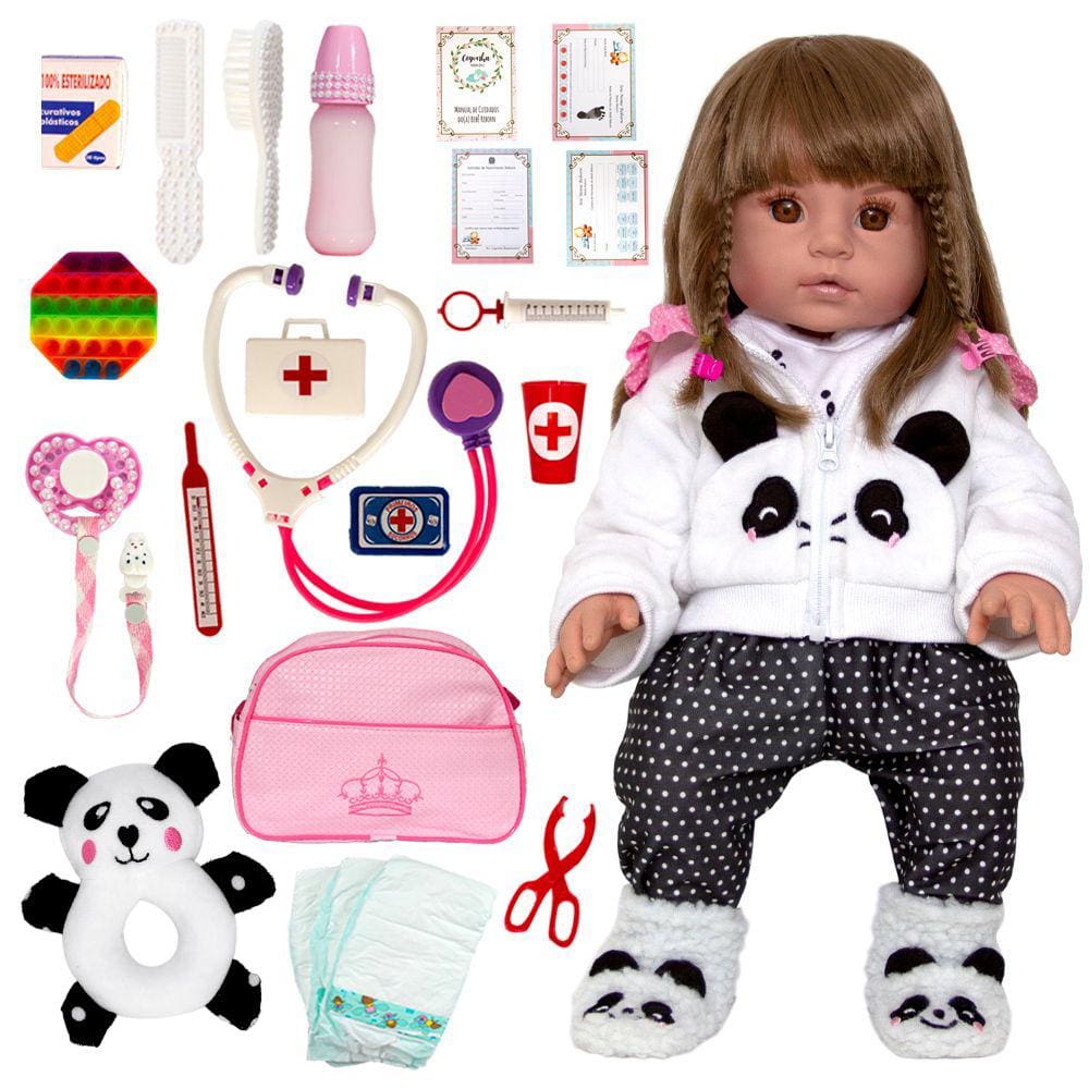 Boneca bebe reborn alice girafinha imperfeita extra, extra