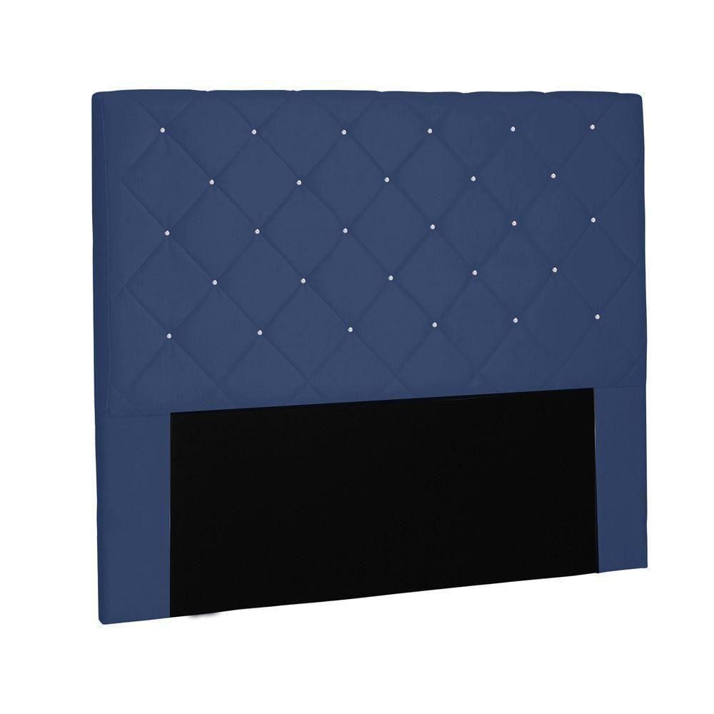 Cabeceira Tania Cama Box Queen 160Cm Suede Azul Marinho