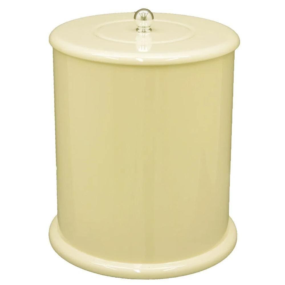 Lixeira Para Banheiro Mdf Redonda 6 Litros Biscuit