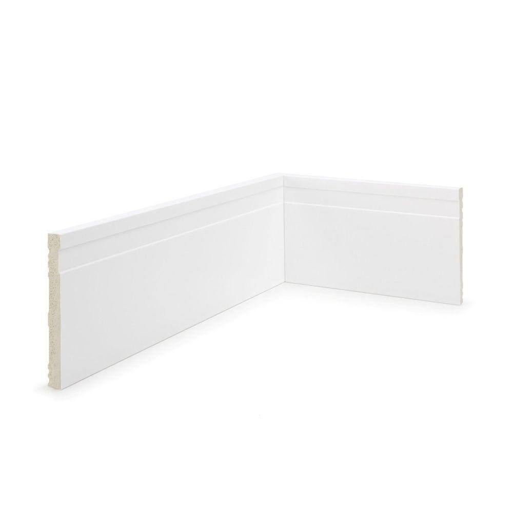 Rodapé de Poliestireno 10cm x 10mm x 2,40m Com Friso Versatile Ruffino Branco