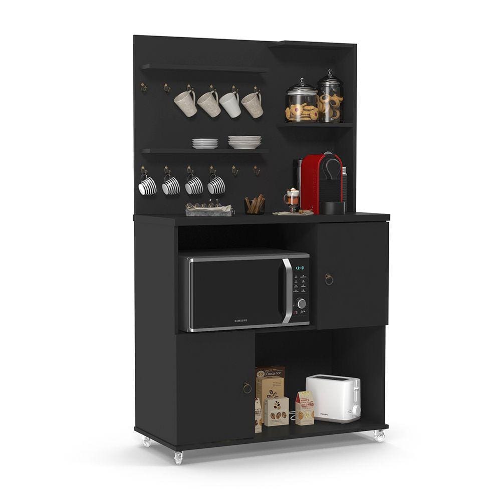 cantinho do cafe completo para microndas cafeteira e suporte de xicaras patrimar