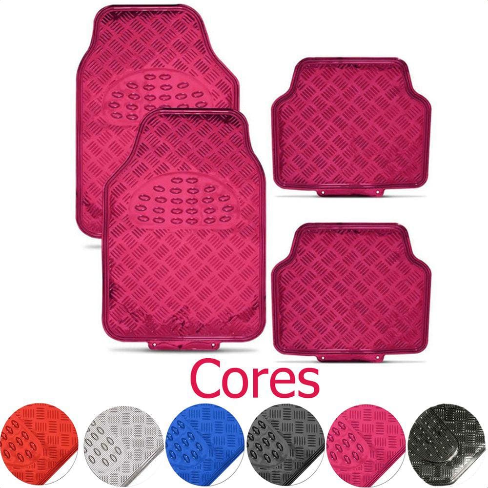 Tapete automotivo carro universal colorido Azul Carbono Prata Preto Rosa Vermelho