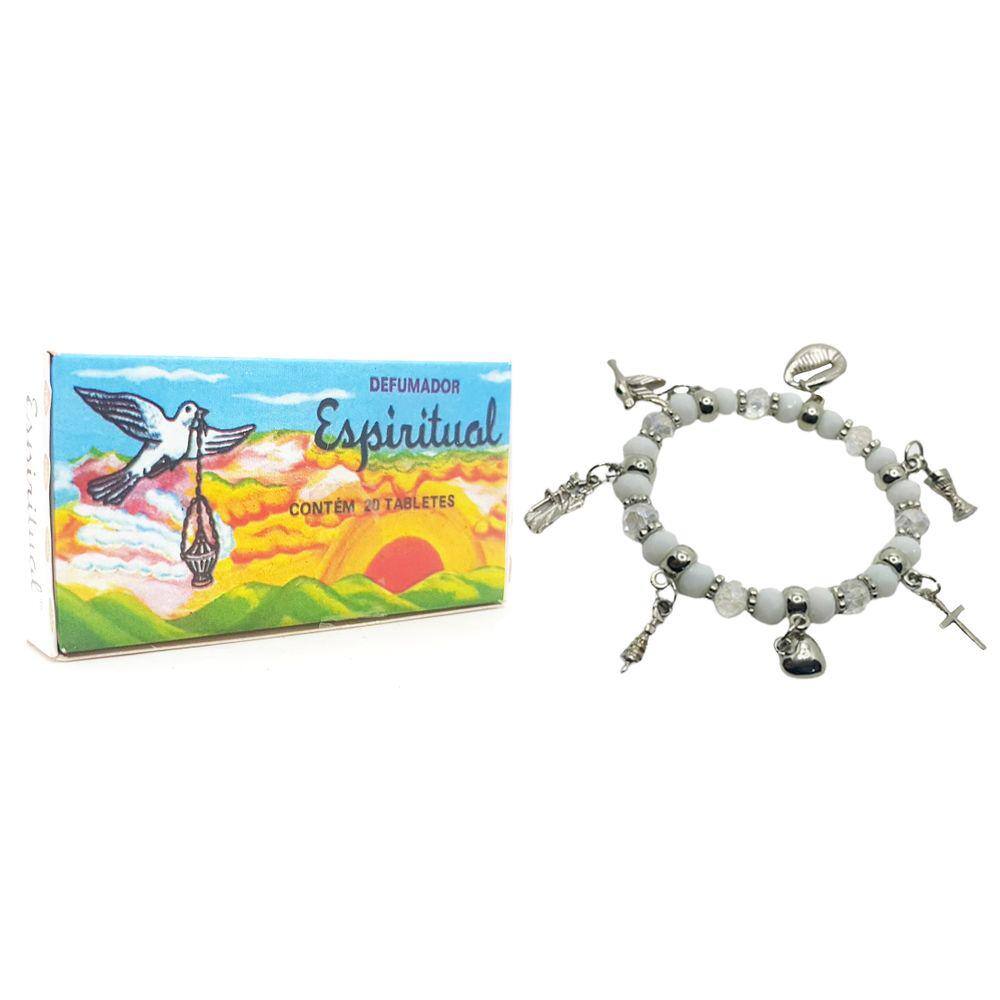 Kit Defumador Natureza Espiritual Limpeza e Pulseira Oxala