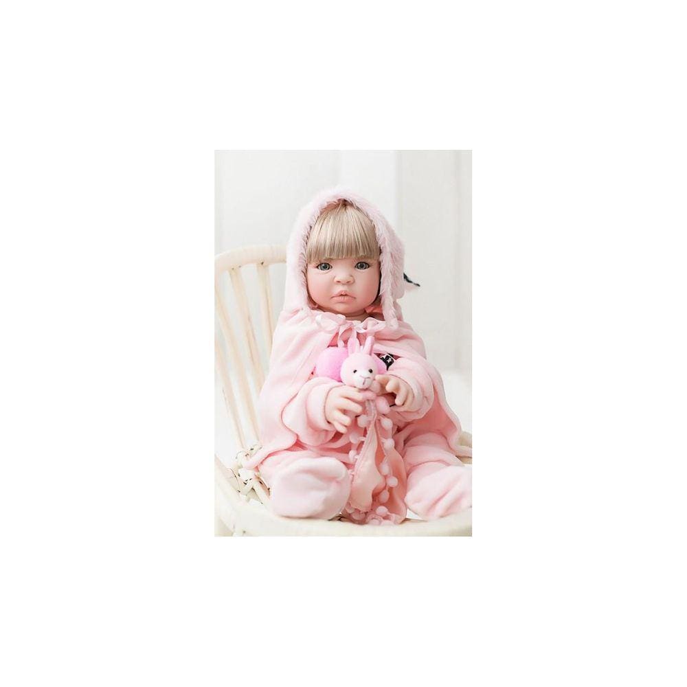Bebê Reborn Hora Do Banho Loira 100% Silicone Rosa Bebê