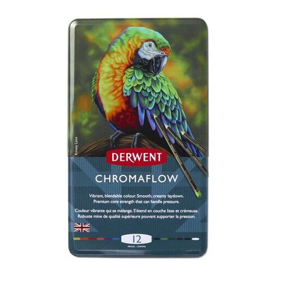 Lápis De Cor Derwent Chromaflow Com 12 Cores