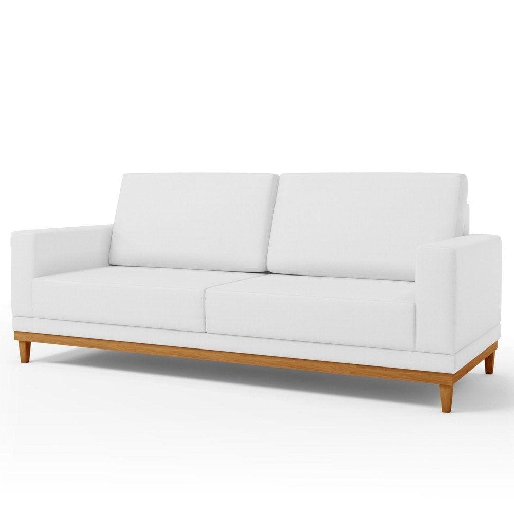 Sofá 180cm 3 Lugares Kayrós Couríssimo D05 Branco - Mpozenato