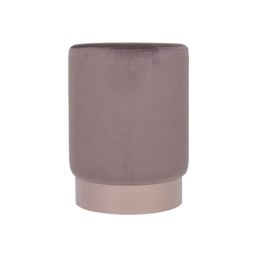 Banqueta Velvet Marrom Base Bronze