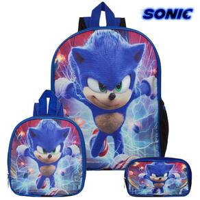 Kit Sonic Mochila Infantil Pequena Runner Filme De Costa