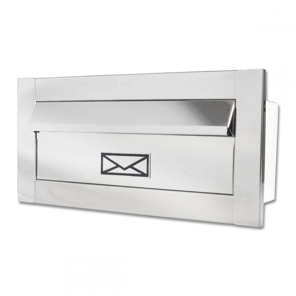 Caixa De Correio Em Inox Polido Espelhado 25 Profundidade