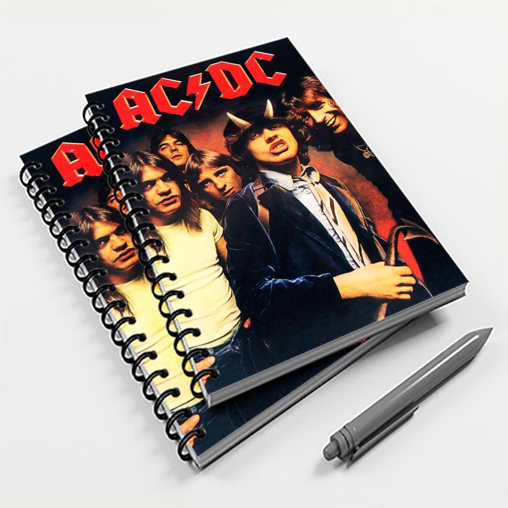 Caderno Universitário 96 fls Rock ACDC Mod 02