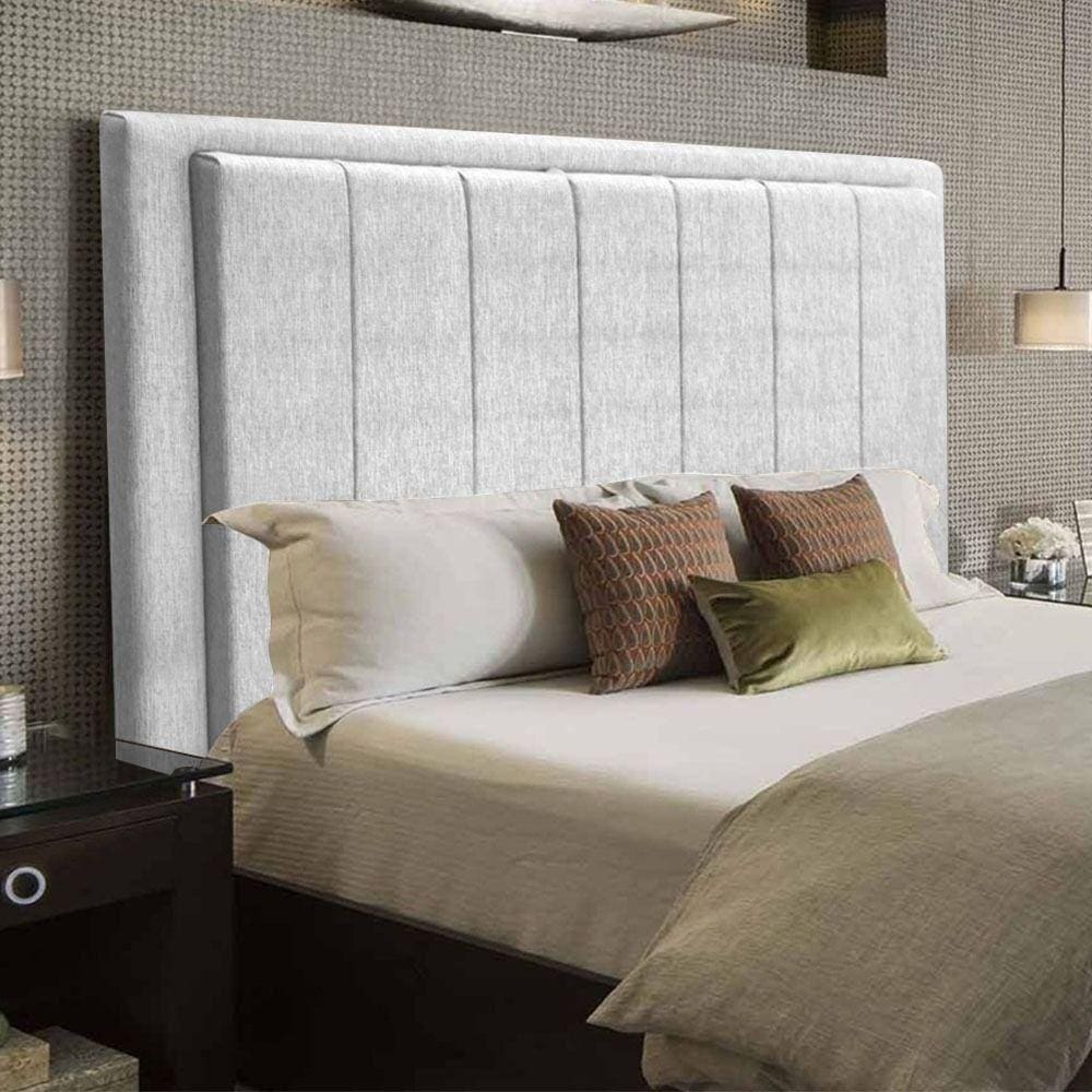 Cabeceira Opala Cama Box King 193Cm Linho Cinza Claro