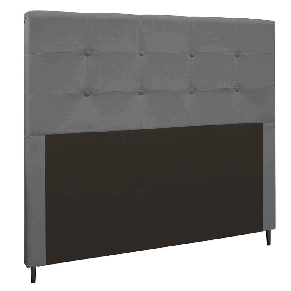 Cabeceira Luna Para Cama Box Casal 140 Cm Suede Cor Cinza