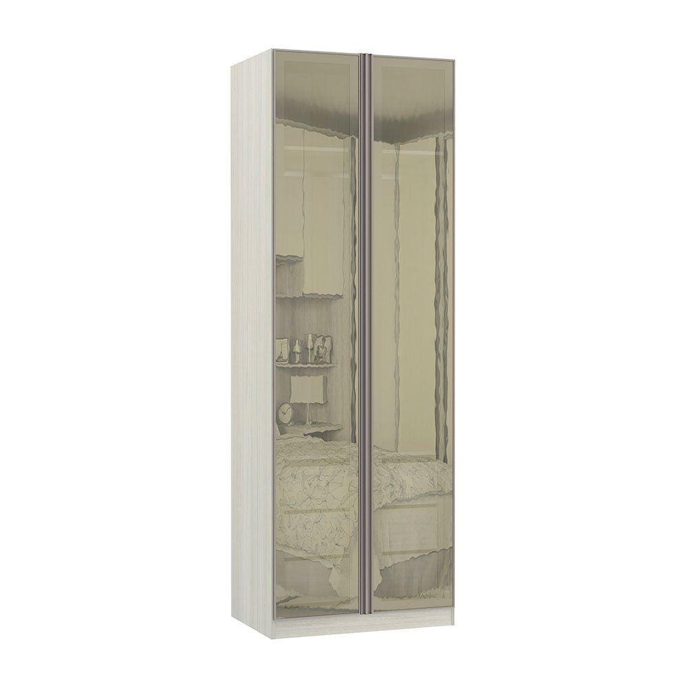 Guarda-Roupa 2 Portas 3 Gavetas com Vidro Reflecta 80cm Prime Plus Luciane