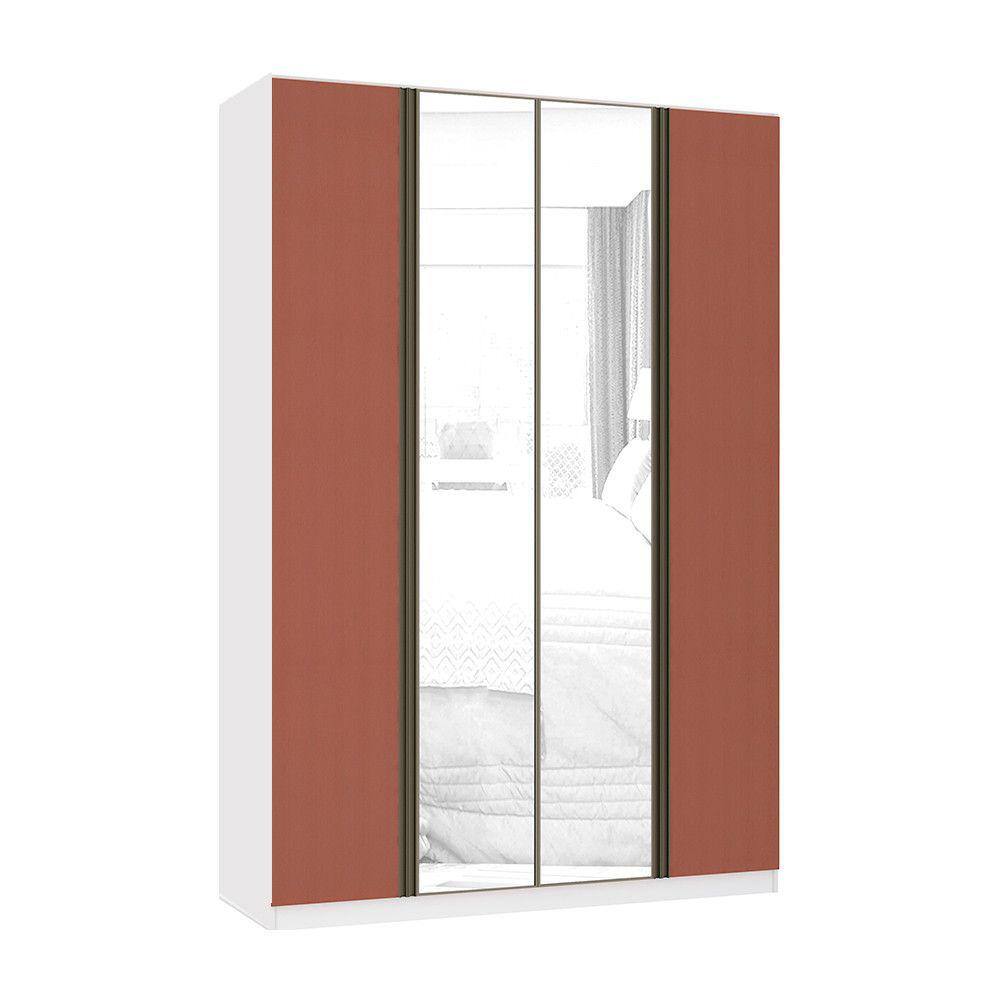 Guarda Roupa 4 Portas 3 Gavetas 159,2 cm com Espelho Prime Luciane Móveis