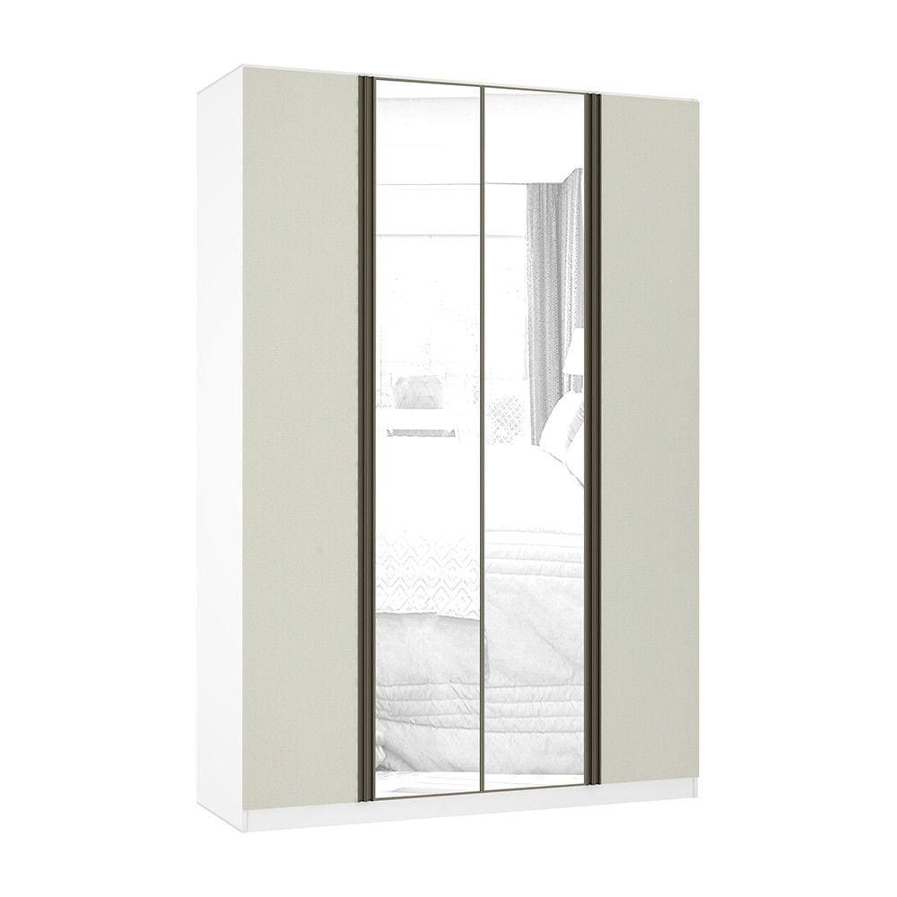 Guarda Roupa 4 Portas 3 Gavetas 159,2 cm com Espelho Prime Luciane Móveis