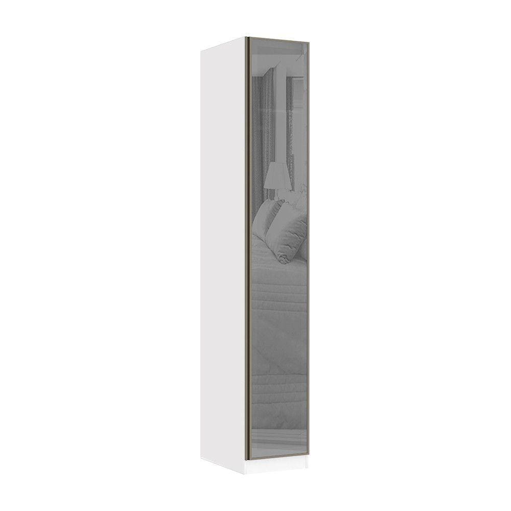 Guarda Roupa Modulado 1 Porta 40cm com Vidro Reflecta Prata Prime Luciane Móveis