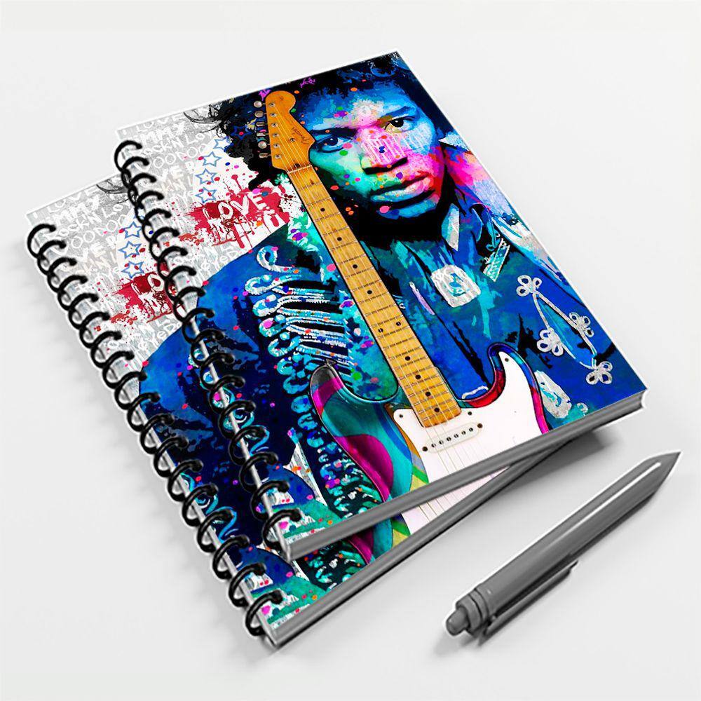Caderno Universitário 200 fls 10 Mat Rock Jimi Hendrix