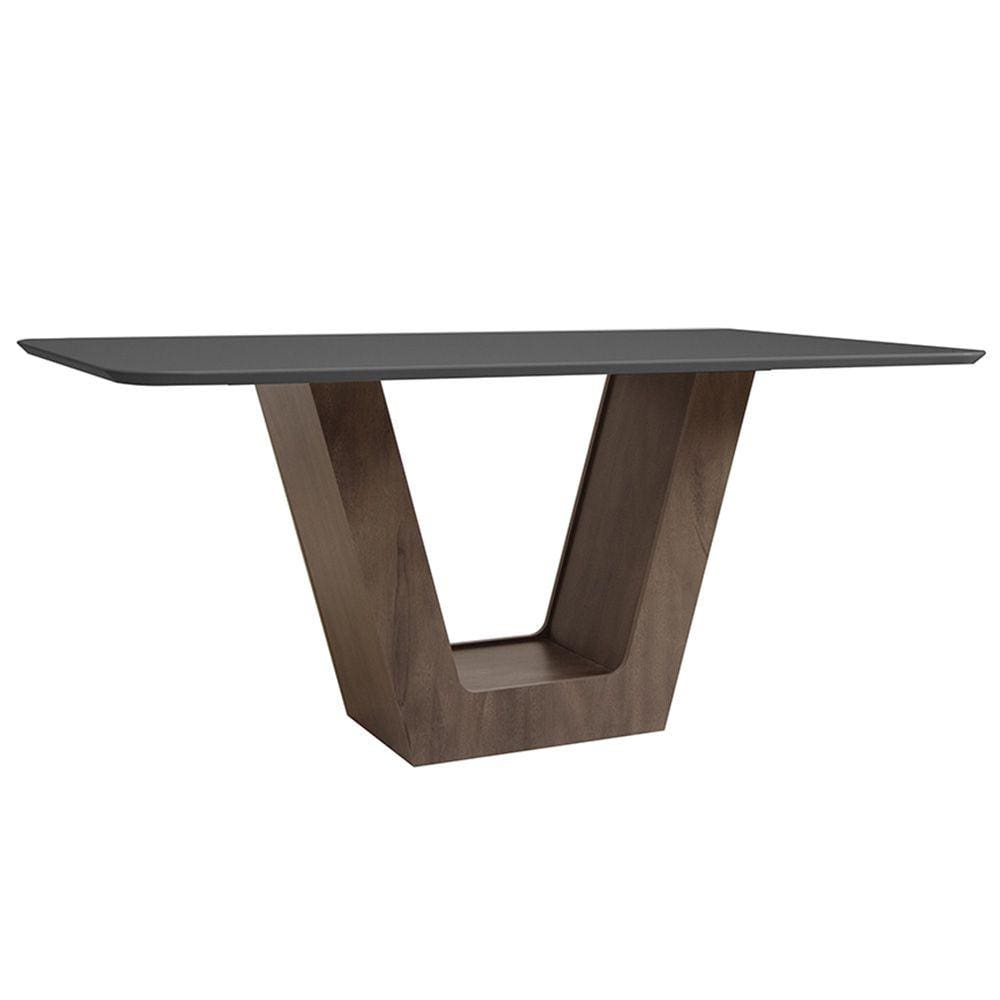 Mesa Retangular Tampo 25mm Cedro/Cinza Dobuê Bilbao