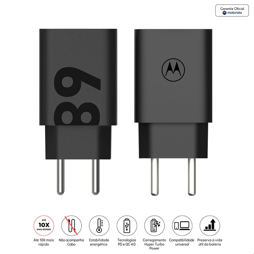 Carregador De Parede Motorola Turbo Power 68w Sem Embalagem