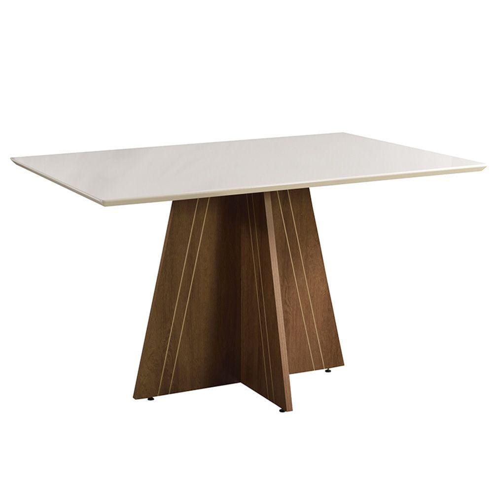 Mesa Retangular Tampo 18mm Cedro/Off Dobuê Dublin 160X90X80